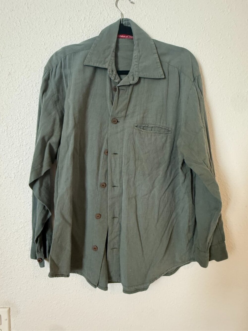 Men's Casual Button-Up Jacket Shirt - Olive Green